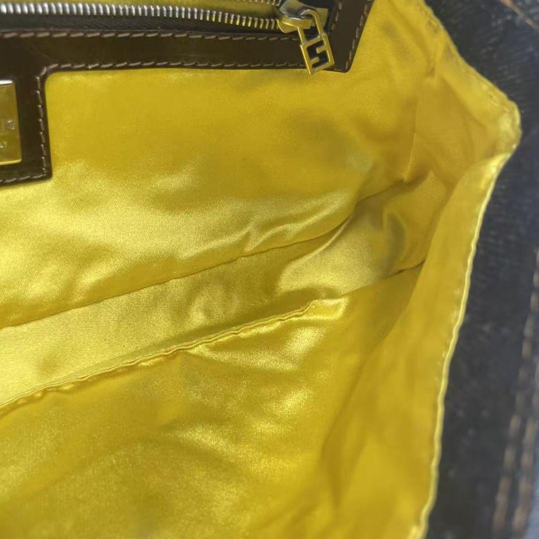 Fendi Denim Flower Embroidery Baguette Bag — view 4