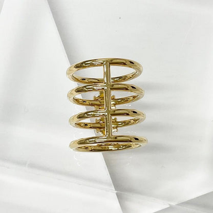 Celine Triomphe Cage Ring Logo Gold — view 3