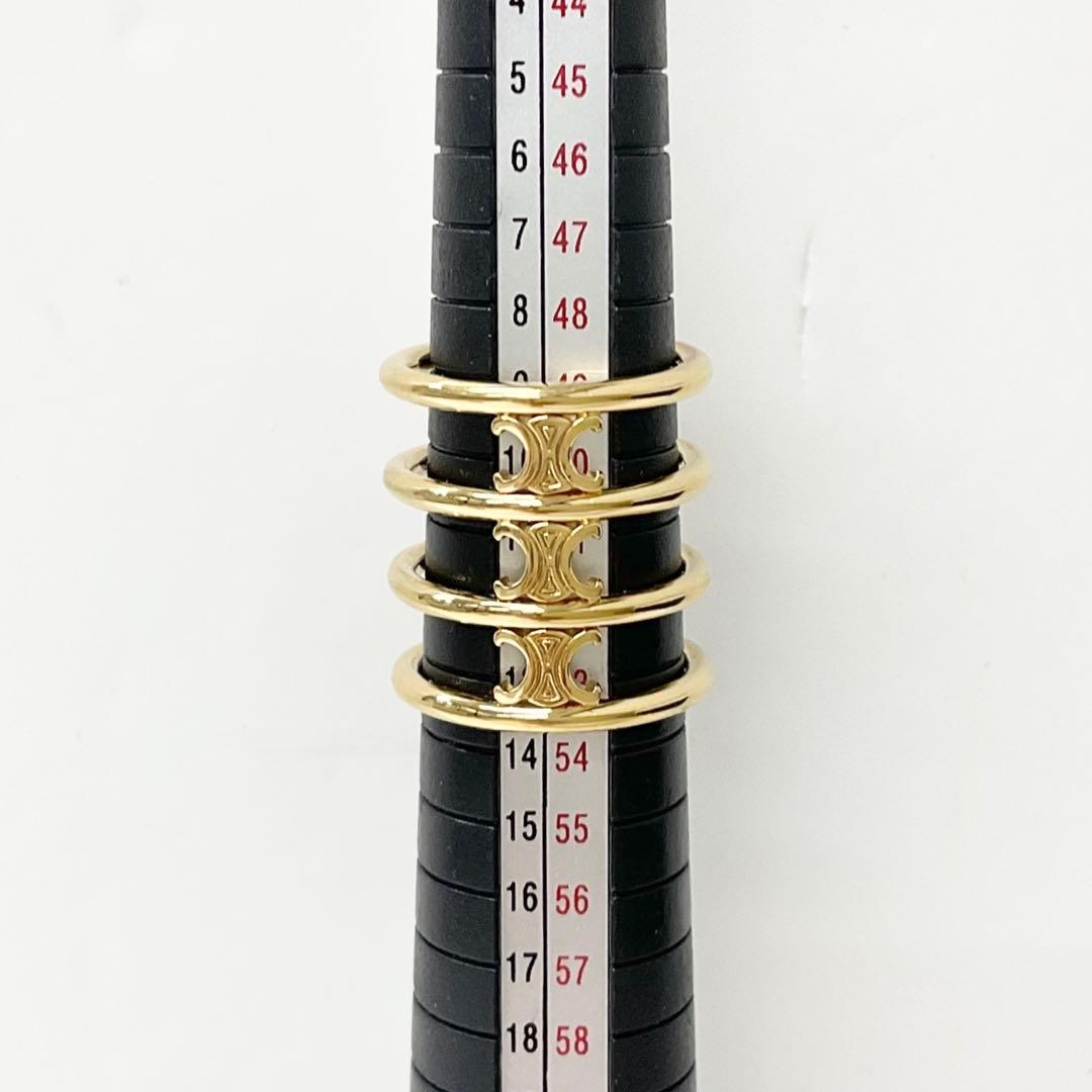 Celine Triomphe Cage Ring Logo Gold — view 5