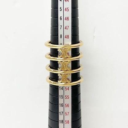 Celine Triomphe Cage Ring Logo Gold — view 5