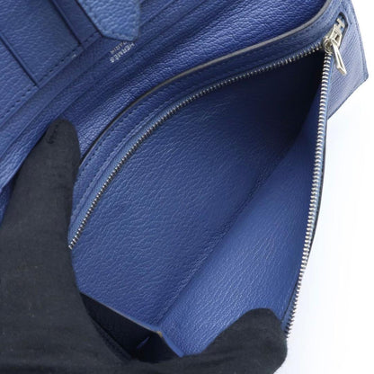 Hermes Bearn Souffle Chevre Silver Blue Wallet — view 5