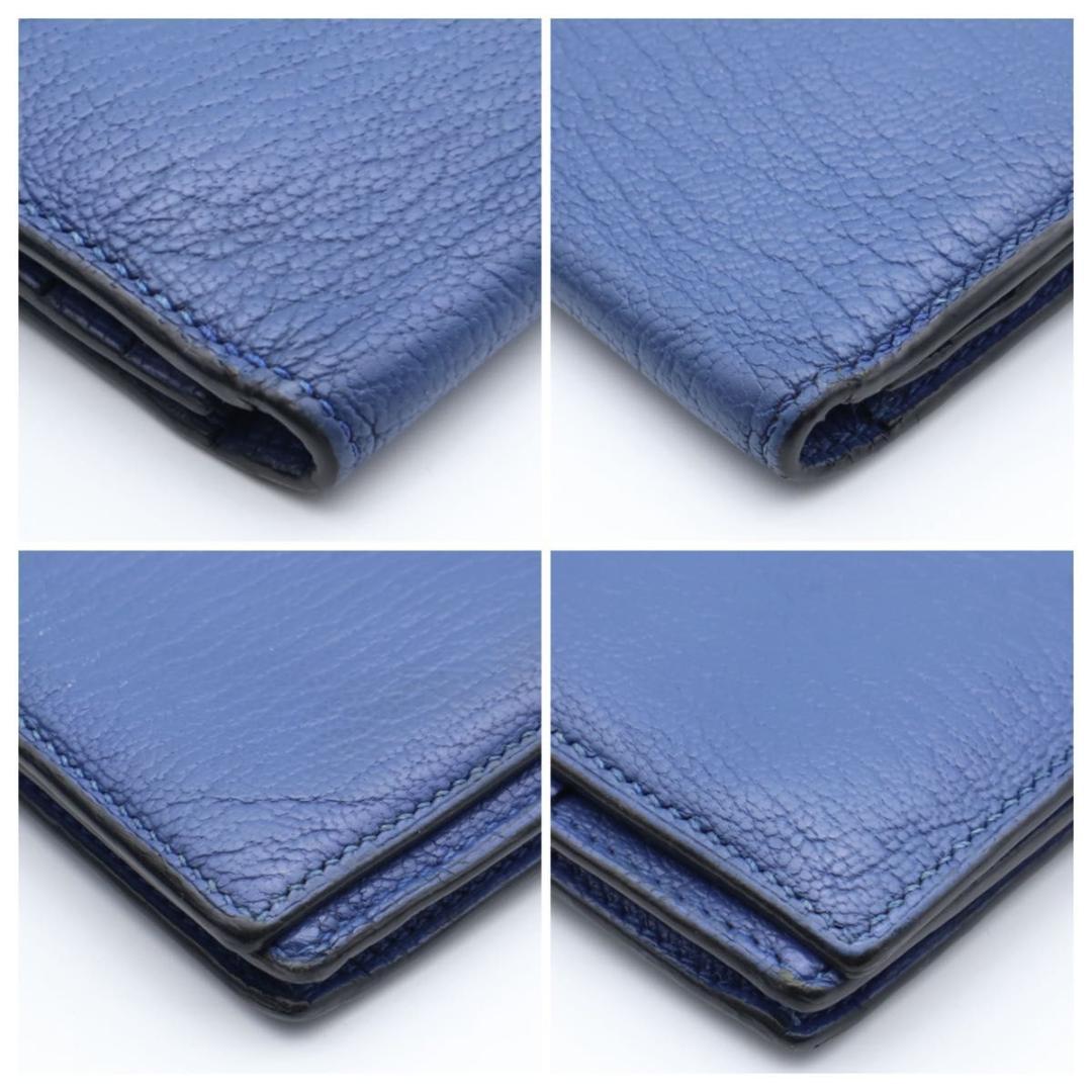 Hermes Bearn Souffle Chevre Silver Blue Wallet — view 8
