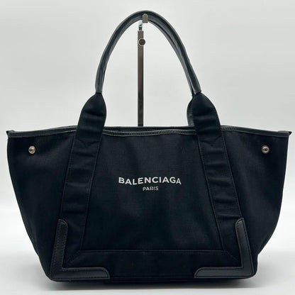 Balenciaga Navy Cabas S Everyday Canvas Leather Tote — view 3