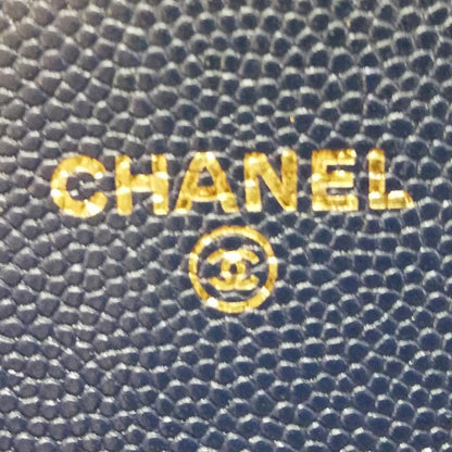 Chanel Class Caviar Leather Quilted Wallet Navy — view 5
