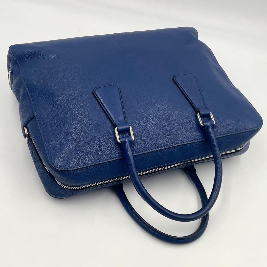 Prada Vittero Grain Briefcase 2way Triangular Logo Mens Business