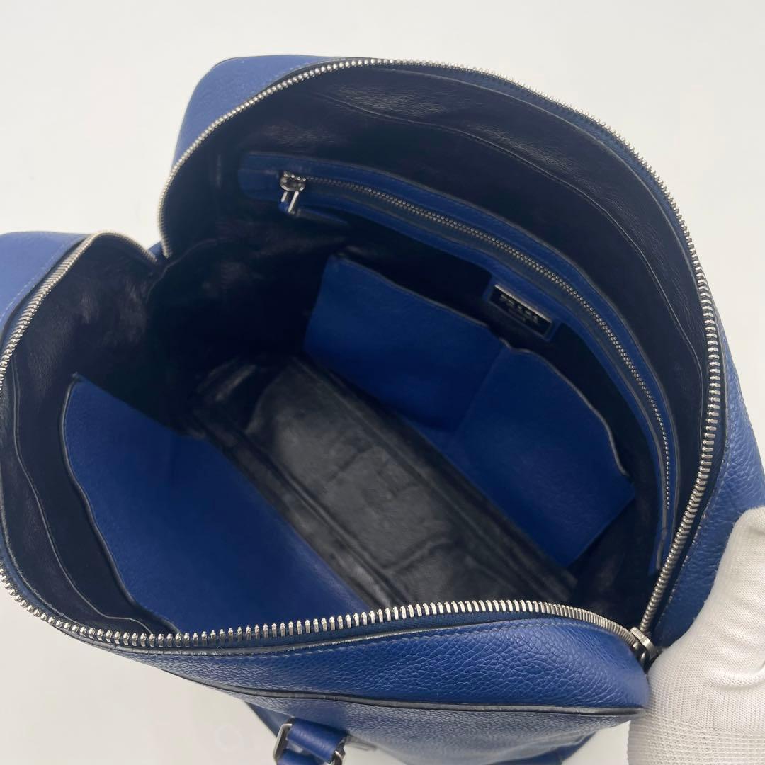 Prada Vittero Grain Briefcase 2way Triangular Logo Mens Business