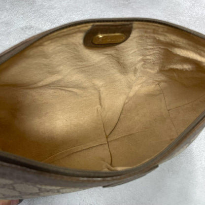 Gucci GG Clutch Brown Beige Logo Leather — view 4