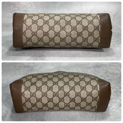 Gucci GG Clutch Brown Beige Logo Leather — view 6