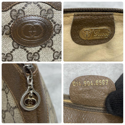Gucci GG Clutch Brown Beige Logo Leather — view 8