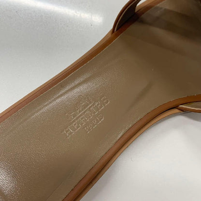 Hermes Oran Leather Sandals Brown — view 7