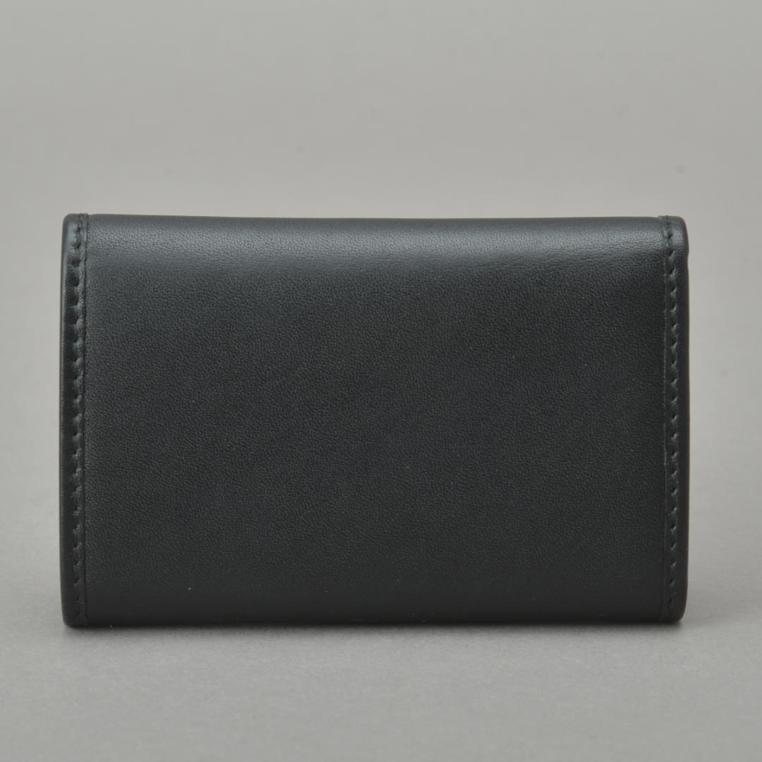 Gucci 6 Key Case Plate Logo Calf Leather Black Key Holder