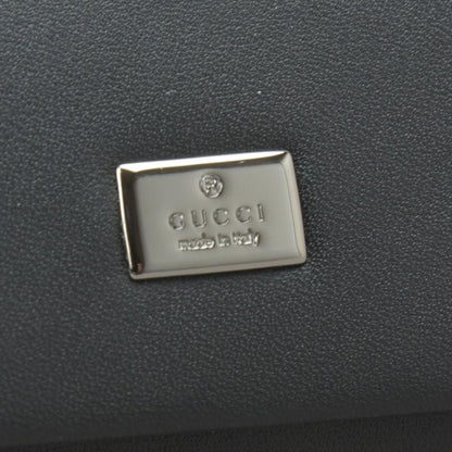 Gucci 6 Key Case Plate Logo Calf Leather Black Key Holder