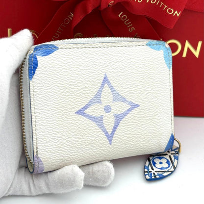 Louis Vuitton Coin Case Zippy Purse White Blue — view 2