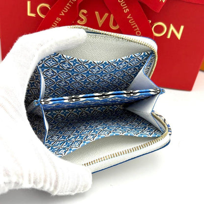 Louis Vuitton Coin Case Zippy Purse White Blue — view 3