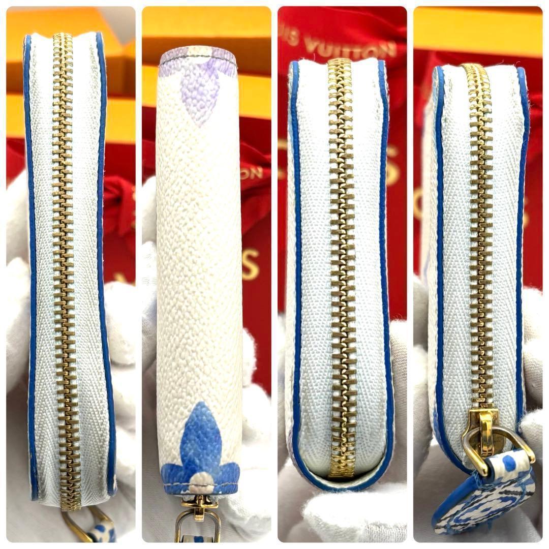 Louis Vuitton Coin Case Zippy Purse White Blue — view 5