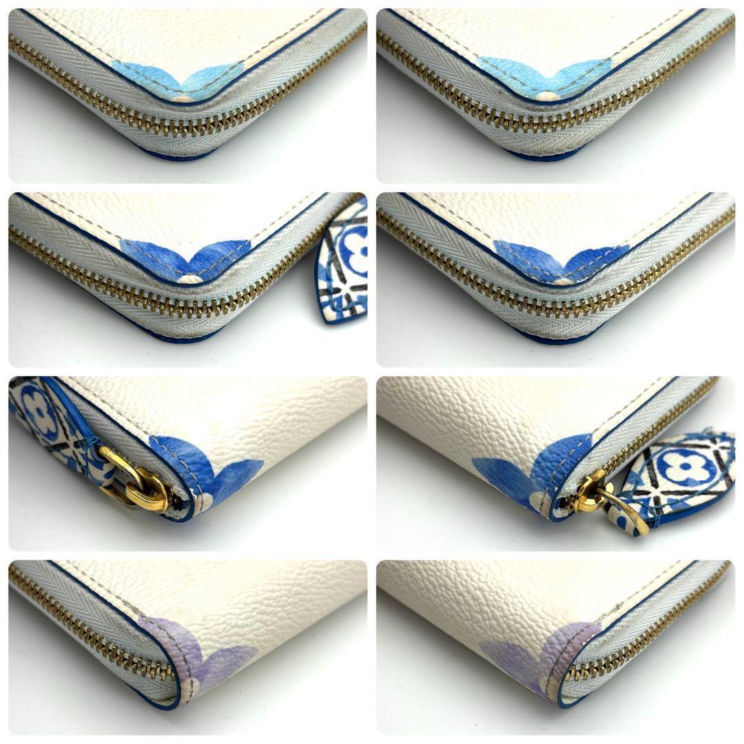 Louis Vuitton Coin Case Zippy Purse White Blue — view 7