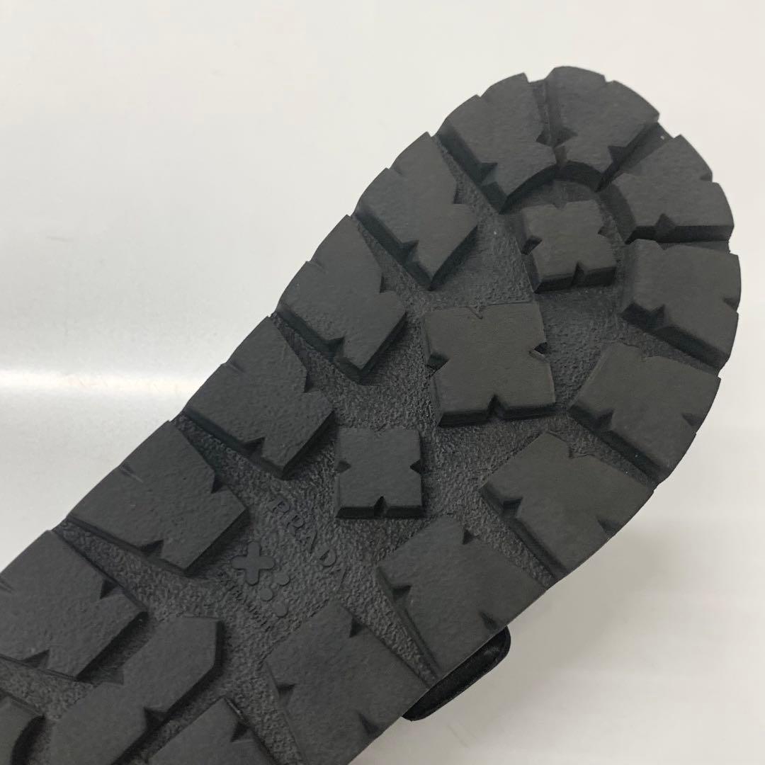 Prada Logo Padded Nappa Leather Velcro Sandals Black