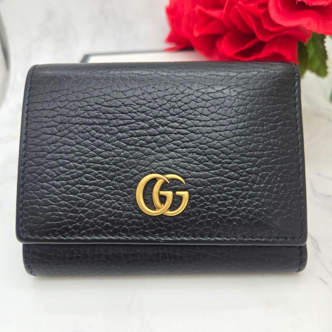 Gucci Fold Wallet GG Marmont Black