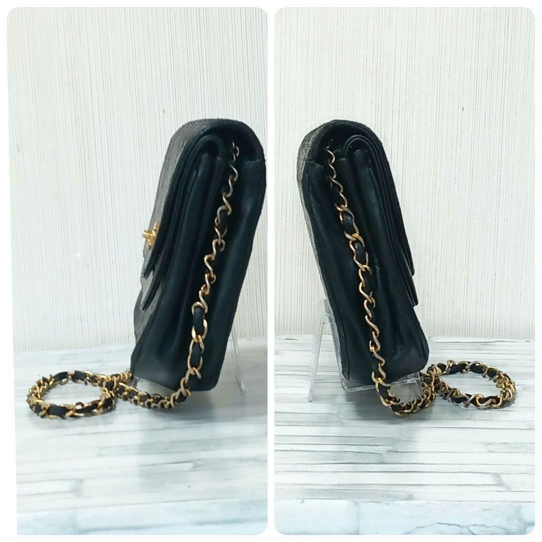 Chanel Quilted Chain Shoulder Lambskin Double Flap Black — view 3