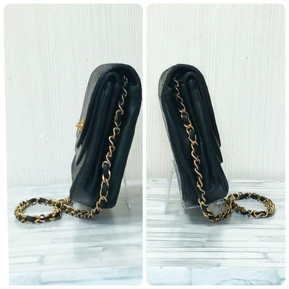 Chanel Quilted Chain Shoulder Lambskin Double Flap Black — view 3