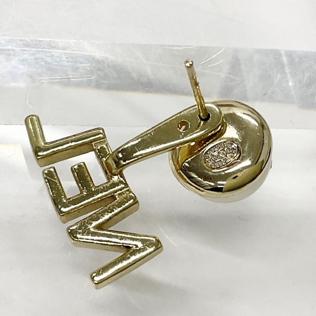 Chanel Earrings CC Logo Rhinestone Pearl Gold — view 5