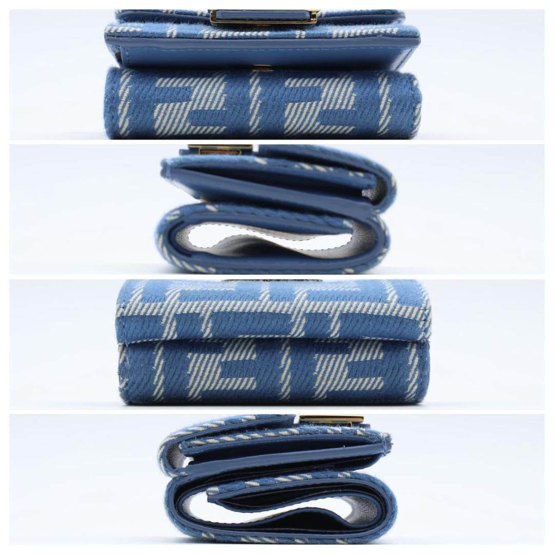 Fendi Baguette Micro Trifold Wallet Blue — view 9