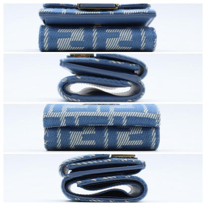 Fendi Baguette Micro Trifold Wallet Blue — view 9