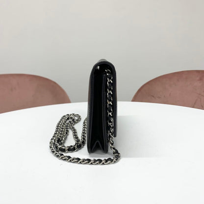 Chanel Caviar Leather CC Logo Shoulder Bag Chain Wallet — view 2