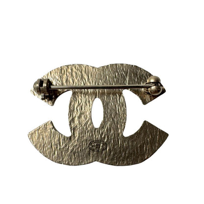 Chanel CC Logo Brooch Silver Gold — view 7