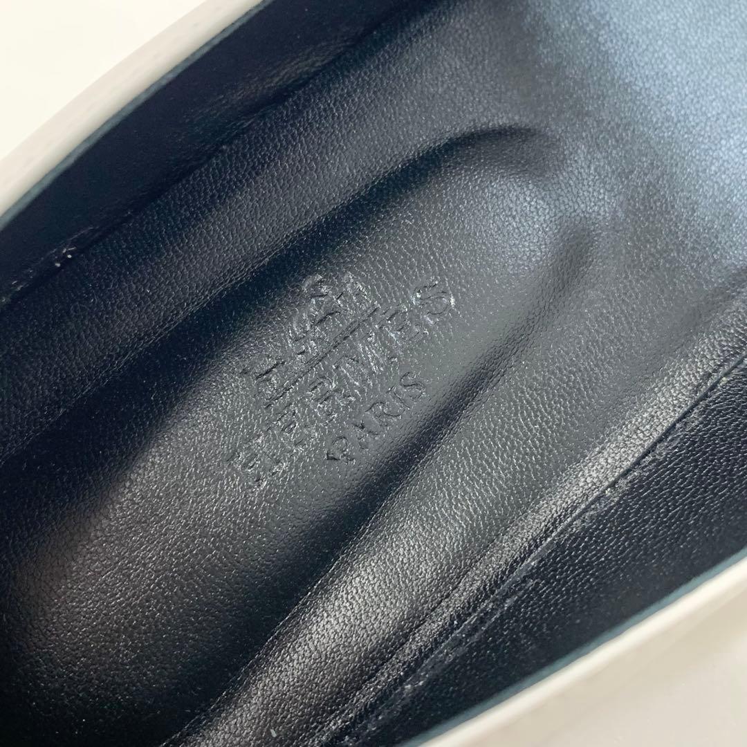 Hermes Kelly Leather Flat Pumps Light Gray — view 7