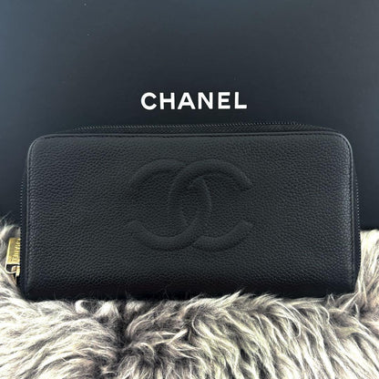 Chanel Wallet Coco Stitch Caviar Round