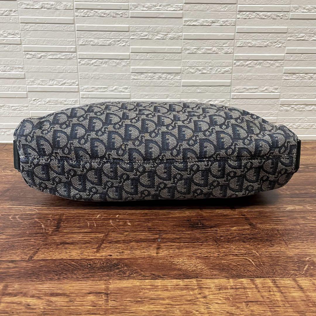 Dior Trotter Canvas Shoulder Bag All Over Pattern Large Navy — view 4