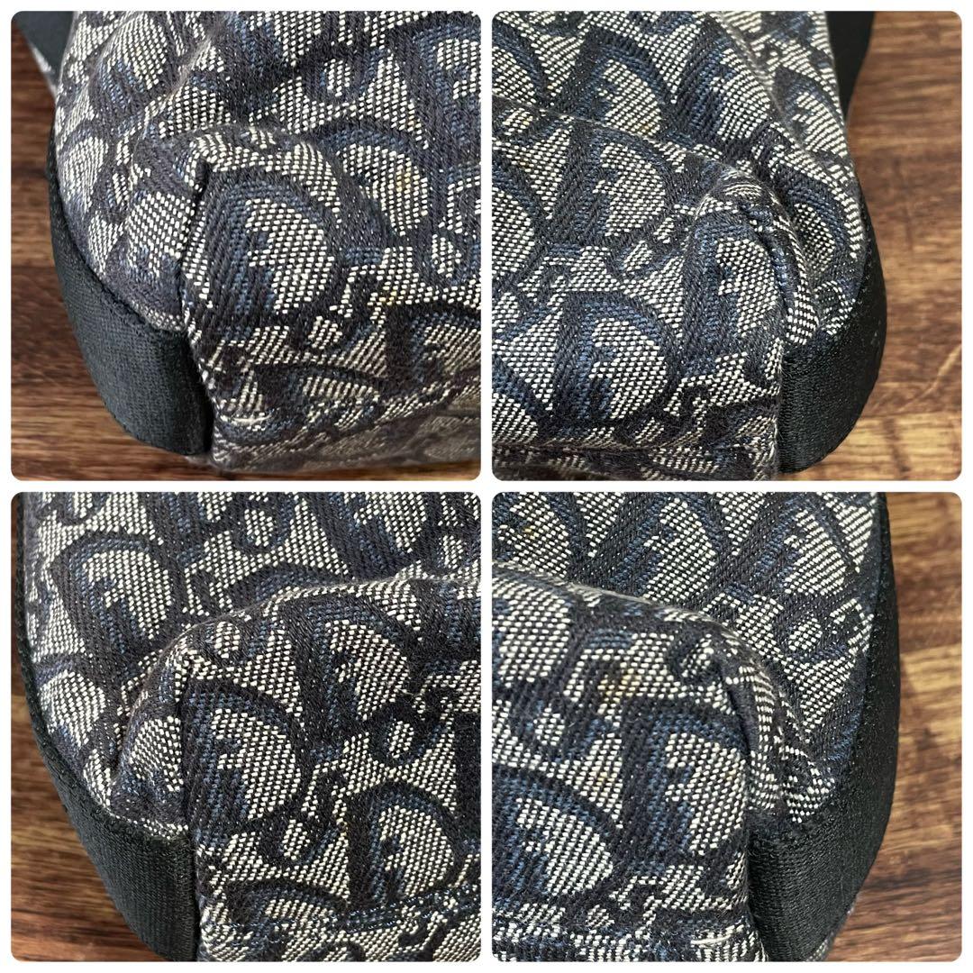 Dior Trotter Canvas Shoulder Bag All Over Pattern Large Navy — view 5