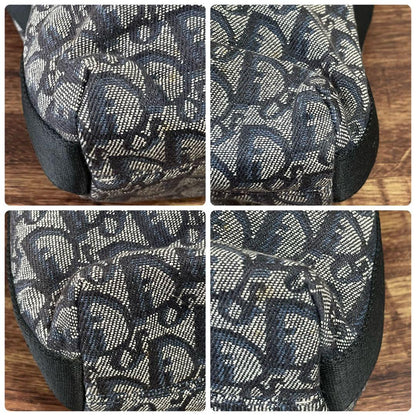 Dior Trotter Canvas Shoulder Bag All Over Pattern Large Navy — view 5