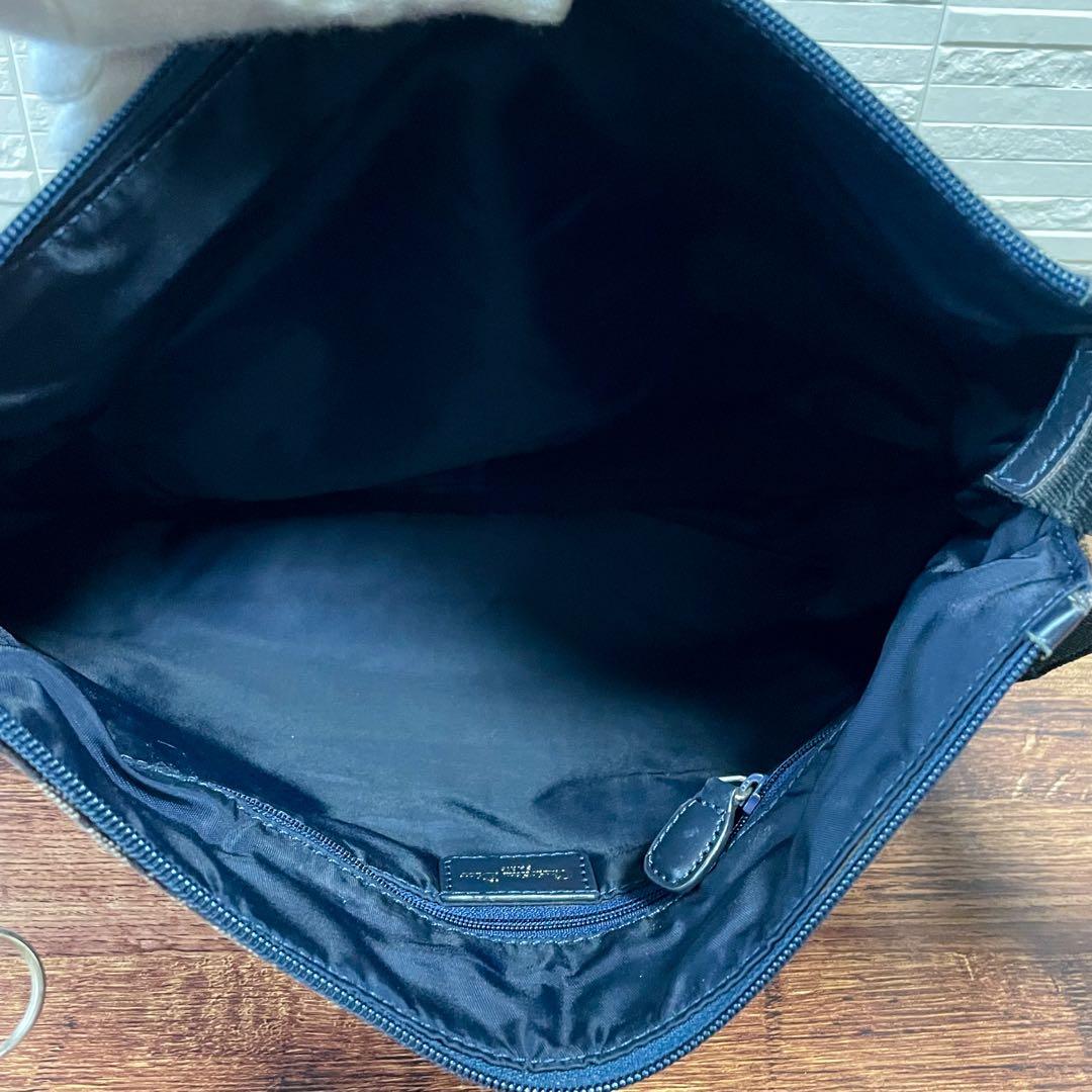 Dior Trotter Canvas Shoulder Bag All Over Pattern Large Navy — view 7