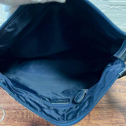 Dior Trotter Canvas Shoulder Bag All Over Pattern Large Navy — view 7