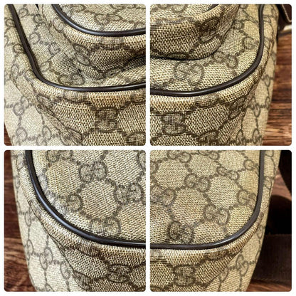 Gucci GG Supreme Leather Shoulder Bag Brown — view 6