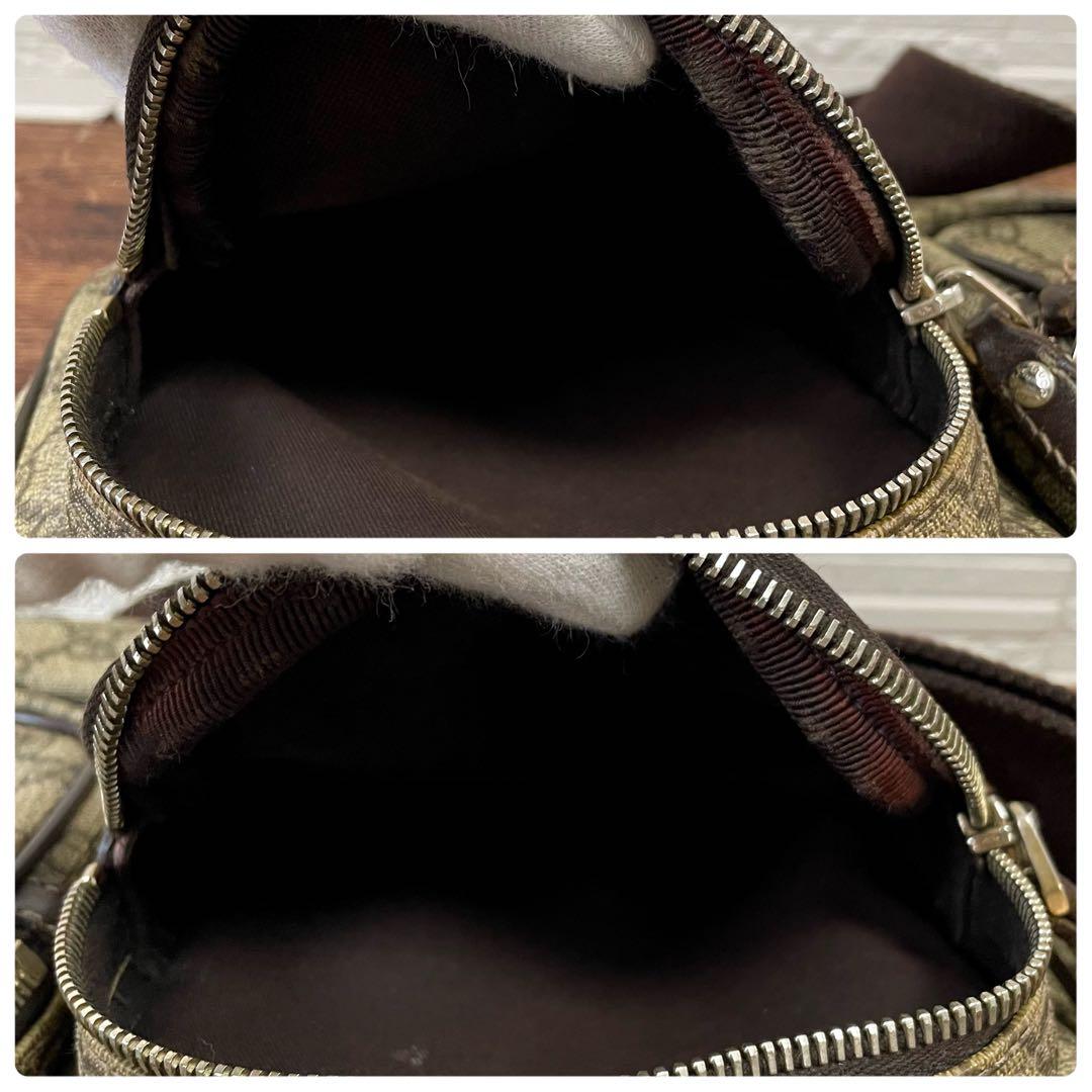 Gucci GG Supreme Leather Shoulder Bag Brown — view 8