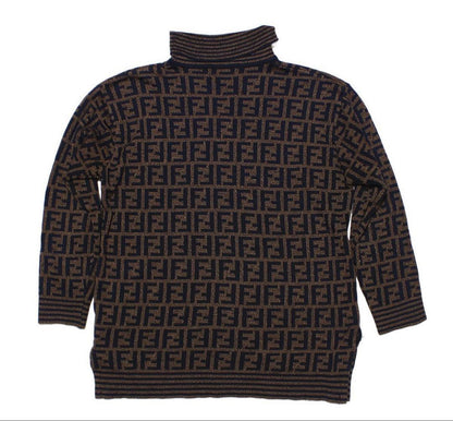 Fendi FF Logo Turtleneck Knit Sweater — view 2