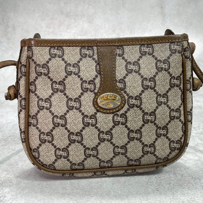 Gucci GG Shoulder Bag Brown Beige Leather — view 2