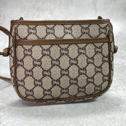 Gucci GG Shoulder Bag Brown Beige Leather — view 3