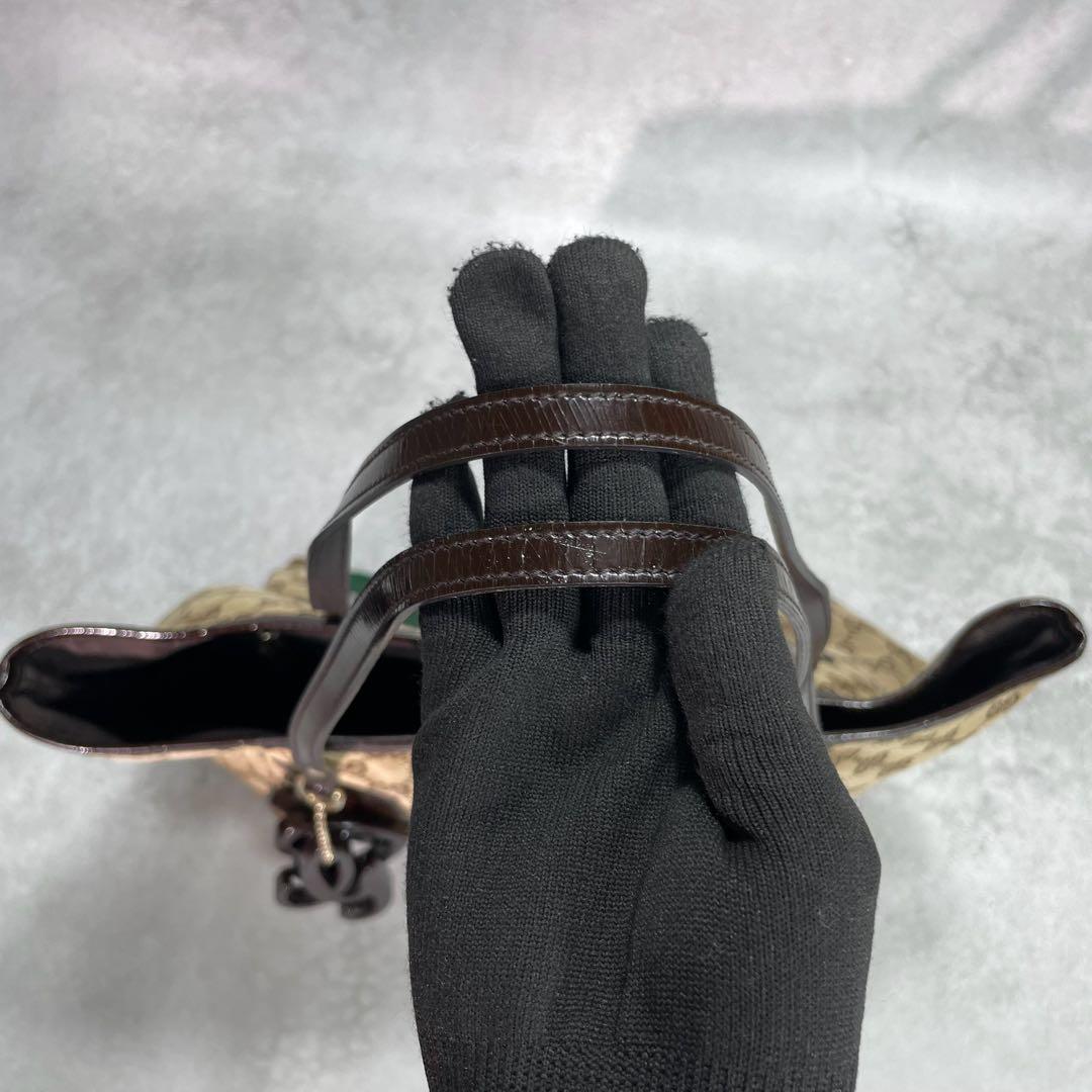 Gucci GG Sherry Line Tote Bag Brown Leather Charm — view 4