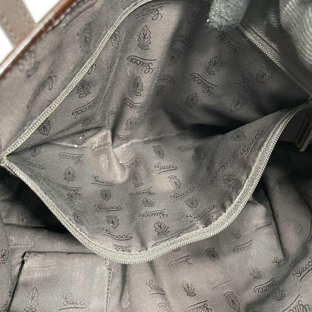 Gucci GG Sherry Line Tote Bag Brown Leather Charm — view 6
