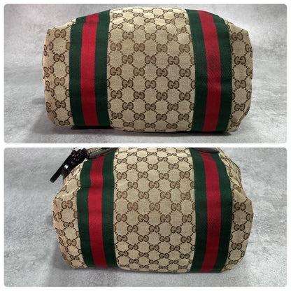 Gucci GG Sherry Line Tote Bag Brown Leather Charm — view 8