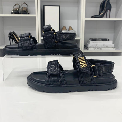 Dior Act Calfskin Logo Cannage Sandals