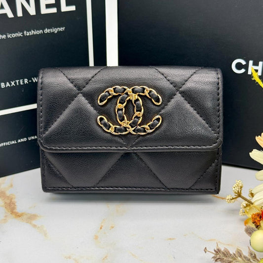 Chanel 19 Lambskin Trifold Wallet