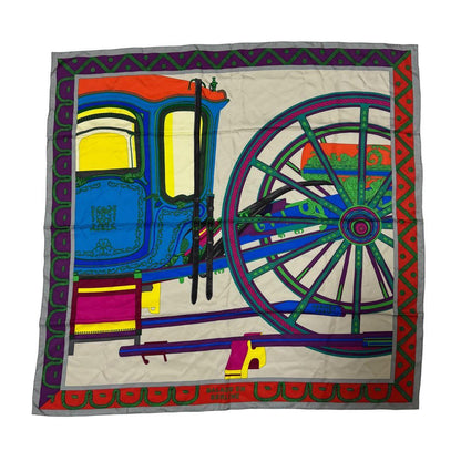 Hermes Carre 90 Balade en Berline Roulis on a Carriage Scarf — view 2