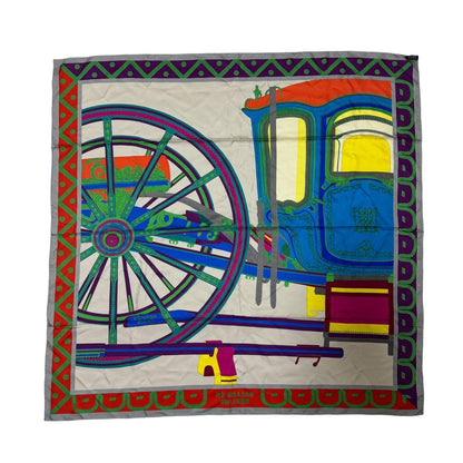 Hermes Carre 90 Balade en Berline Roulis on a Carriage Scarf — view 3