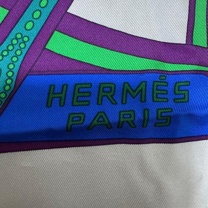 Hermes Carre 90 Balade en Berline Roulis on a Carriage Scarf — view 4