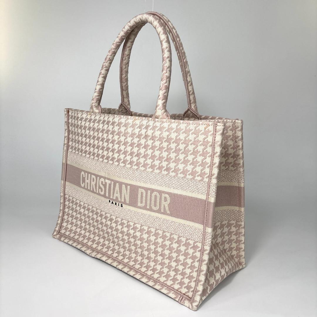 Dior Book Tote Houndstooth Pattern Pink — view 2